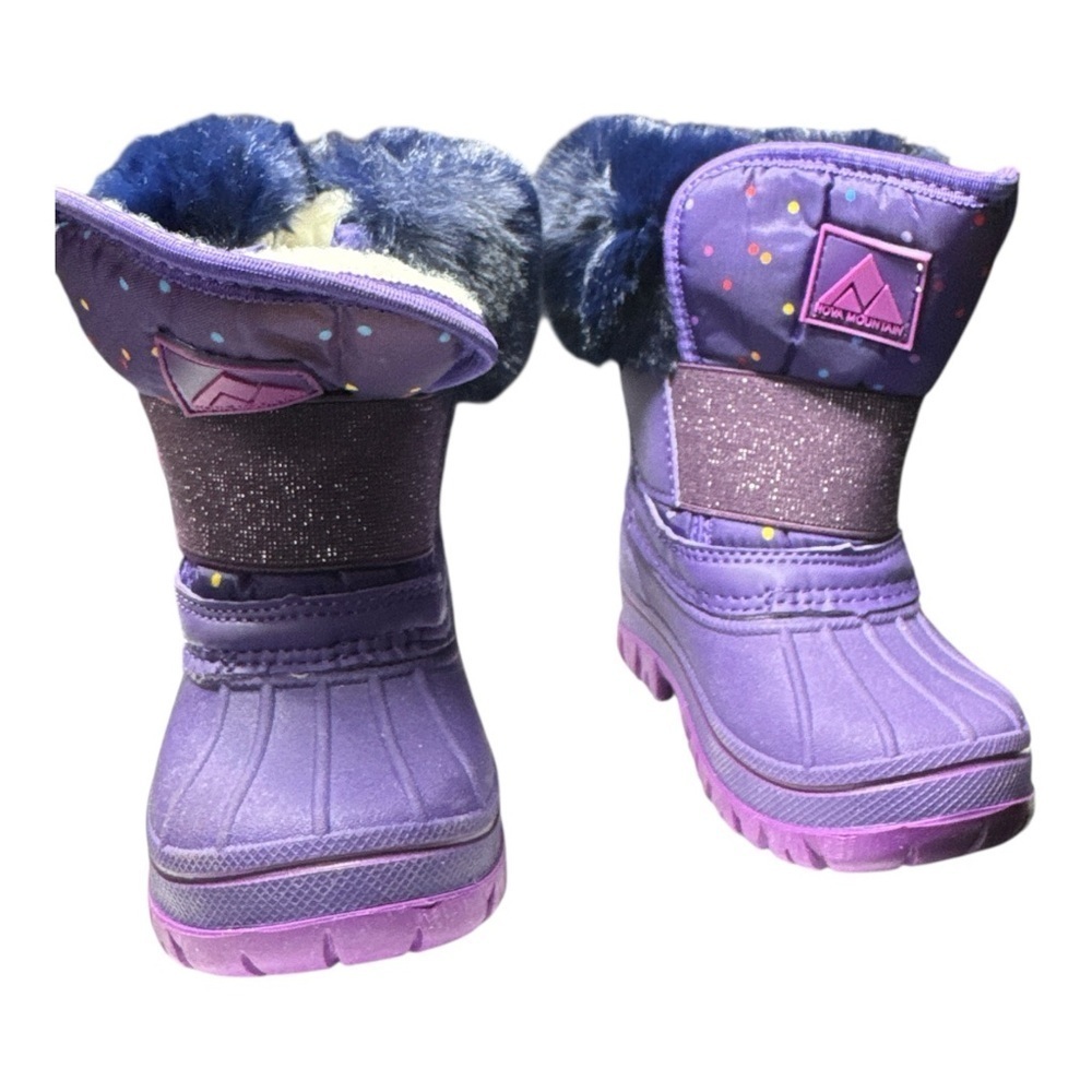 Kids Purple and Blue Winter Boots with Heart Detail | Size 7 - Picture 8 of 9